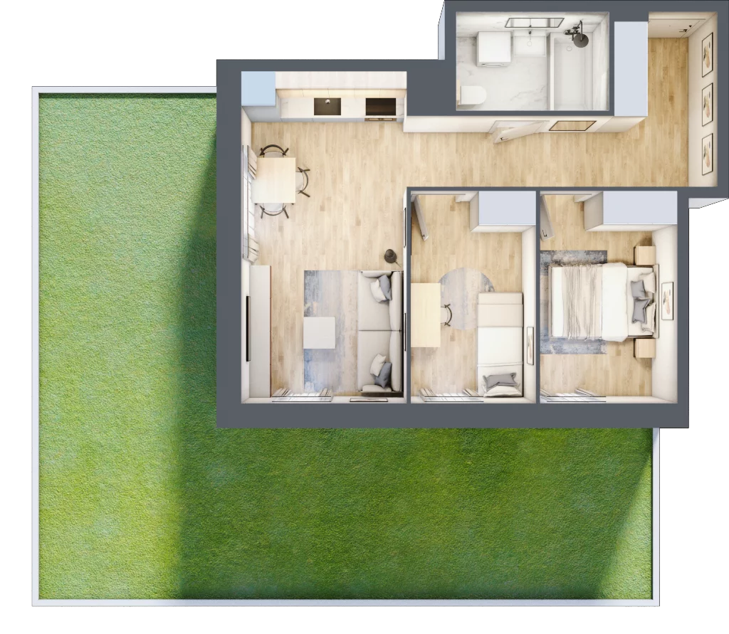 3 pokoje, mieszkanie 50,44 m², parter, oferta nr I/37, Neo Nova Ochota, Warszawa, Włochy, Raków, ul. Łopuszańska 36A
