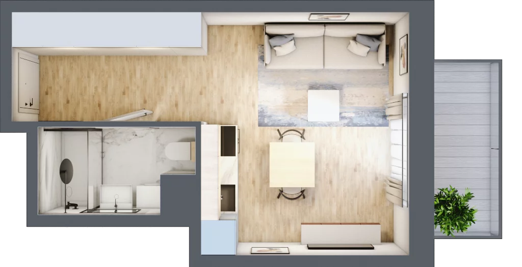 1 pokój, mieszkanie 25,69 m², piętro 1, oferta nr I/46, Neo Nova Ochota, Warszawa, Włochy, Raków, ul. Łopuszańska 36A