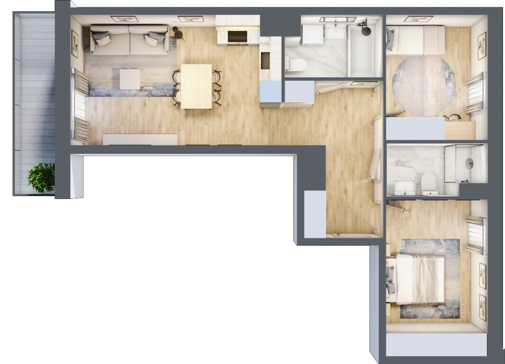 3 pokoje, mieszkanie 63,03 m², piętro 5, oferta nr I/74, Neo Nova Ochota, Warszawa, Włochy, Raków, ul. Łopuszańska 36A