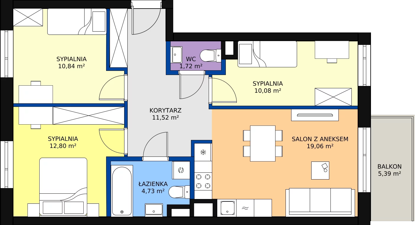 Zalety mieszkania 74.03 m², XI/15