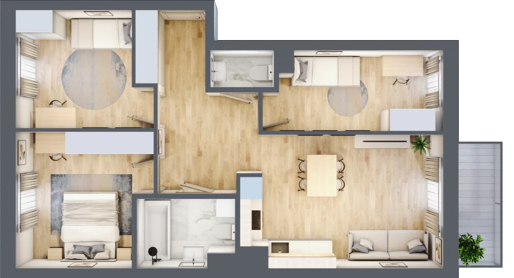 4 pokoje, mieszkanie 74,03 m², piętro 2, oferta nr XI/11, Metro Art 11, Warszawa, Praga Południe, Kamionek, ul. Żupnicza / Chodakowska