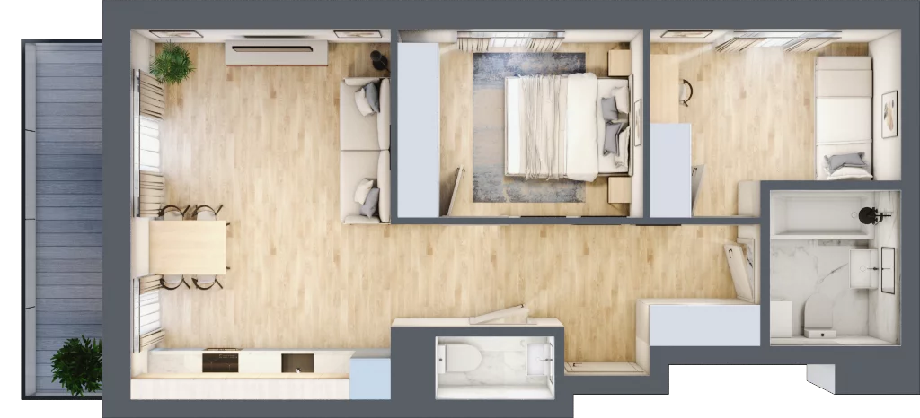 3 pokoje, mieszkanie 58,05 m², piętro 4, oferta nr XI/41, Metro Art 11, Warszawa, Praga Południe, Kamionek, ul. Żupnicza / Chodakowska