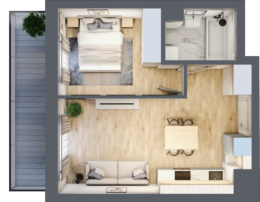 2 pokoje, mieszkanie 38,05 m², piętro 4, oferta nr XI/65, Metro Art 11, Warszawa, Praga Południe, Kamionek, ul. Żupnicza / Chodakowska