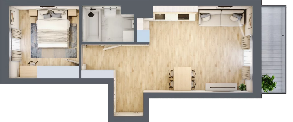 2 pokoje, mieszkanie 46,07 m², piętro 2, oferta nr XI/79, Metro Art 11, Warszawa, Praga Południe, Kamionek, ul. Żupnicza / Chodakowska