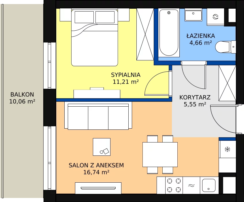 Zalety mieszkania 39.49 m², XI/85