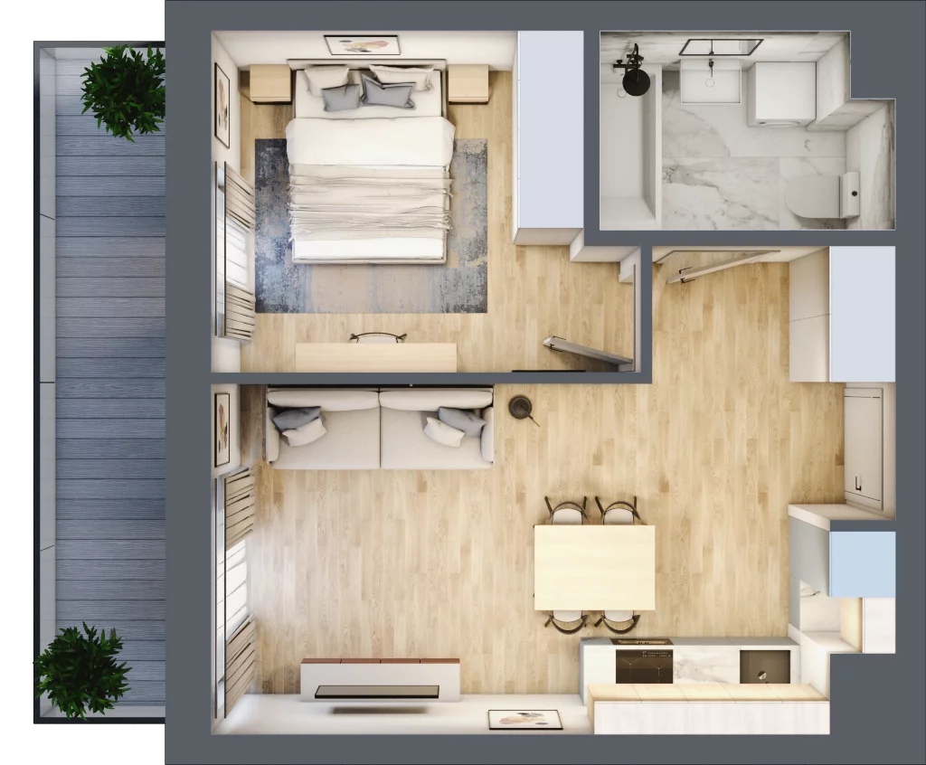 2 pokoje, mieszkanie 39,49 m², piętro 3, oferta nr XI/85, Metro Art 11, Warszawa, Praga Południe, Kamionek, ul. Żupnicza / Chodakowska