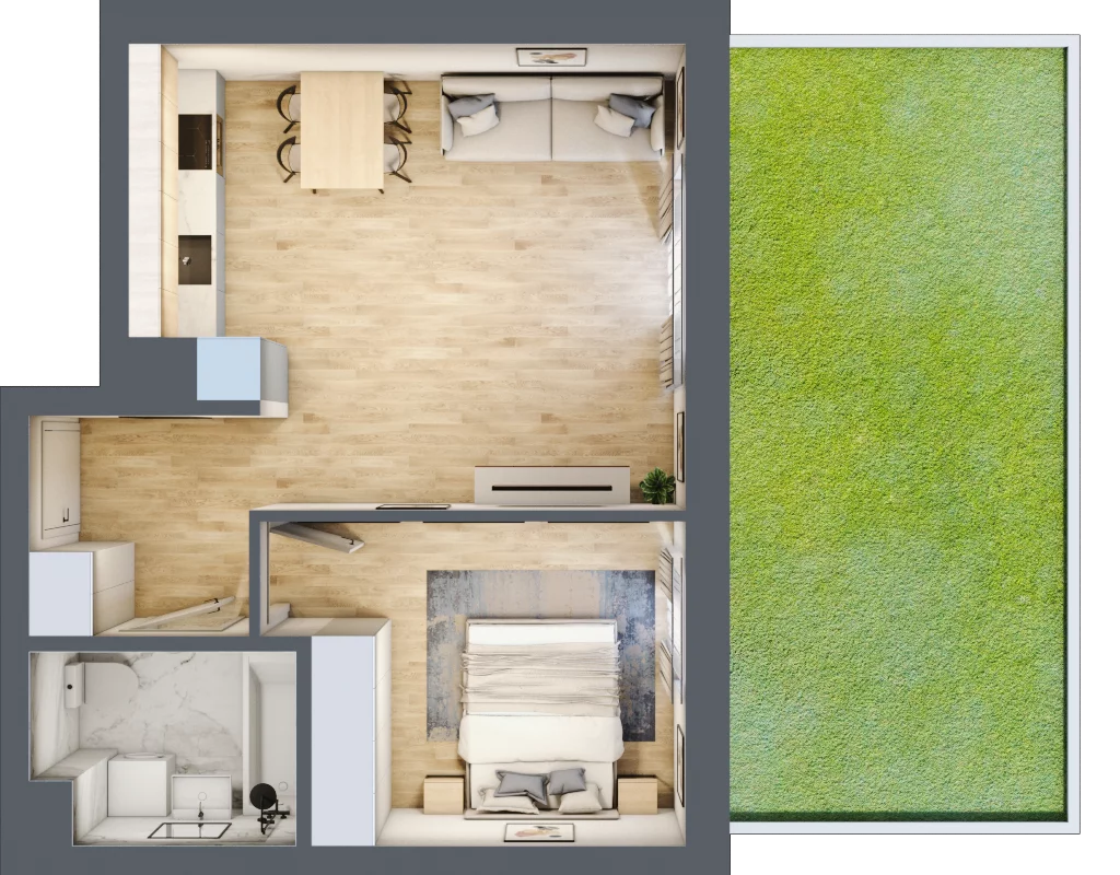 2 pokoje, mieszkanie 43,65 m², parter, oferta nr XI/96, Metro Art 11, Warszawa, Praga Południe, Kamionek, ul. Żupnicza / Chodakowska
