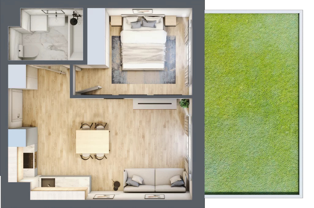 2 pokoje, mieszkanie 39,98 m², parter, oferta nr XI/97, Metro Art 11, Warszawa, Praga Południe, Kamionek, ul. Żupnicza / Chodakowska