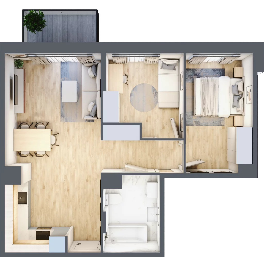 3 pokoje, mieszkanie 58,19 m², piętro 1, oferta nr VII/22, Olchowy Park 7, Warszawa, Białołęka, Kobiałka, ul. Marii Callas 4A
