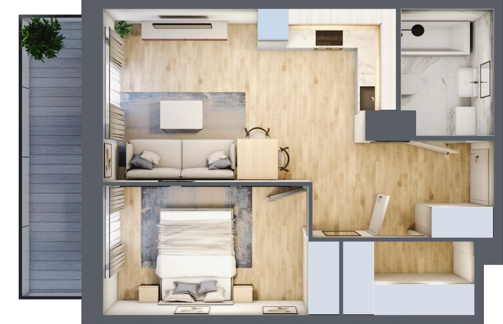 2 pokoje, mieszkanie 44,18 m², piętro 1, oferta nr VII/28, Olchowy Park 7, Warszawa, Białołęka, Kobiałka, ul. Marii Callas 4A