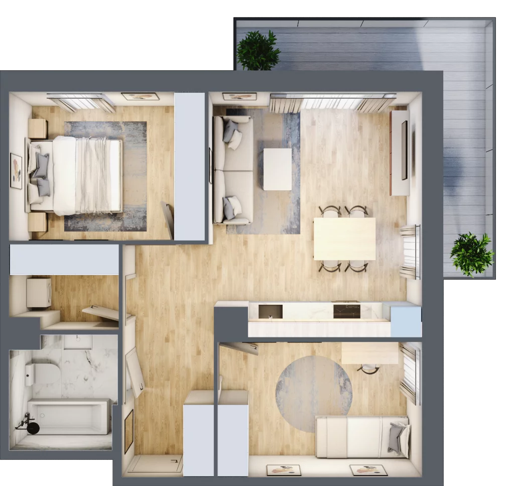 3 pokoje, mieszkanie 59,40 m², piętro 1, oferta nr VII/63, Olchowy Park 7, Warszawa, Białołęka, Kobiałka, ul. Marii Callas 4A