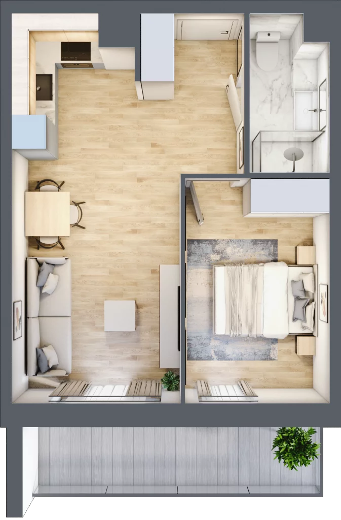 2 pokoje, mieszkanie 38,26 m², piętro 5, oferta nr II/78, Neo Nova Ochota 2, Warszawa, Włochy, Raków, ul. Łopuszańska 36B