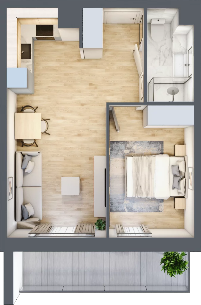 2 pokoje, mieszkanie 38,26 m², piętro 1, oferta nr II/50, Neo Nova Ochota 2, Warszawa, Włochy, Raków, ul. Łopuszańska 36B
