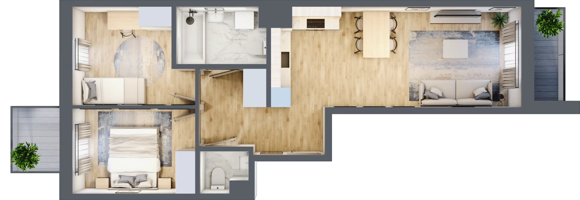 3 pokoje, mieszkanie 58,97 m², piętro 3, oferta nr A-15, Miasteczko Julianów, Julianów, ul. Urbanistów