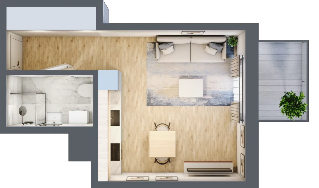 1 pokój, mieszkanie 29,98 m², piętro 3, oferta nr A-17, Miasteczko Julianów, Julianów, ul. Urbanistów