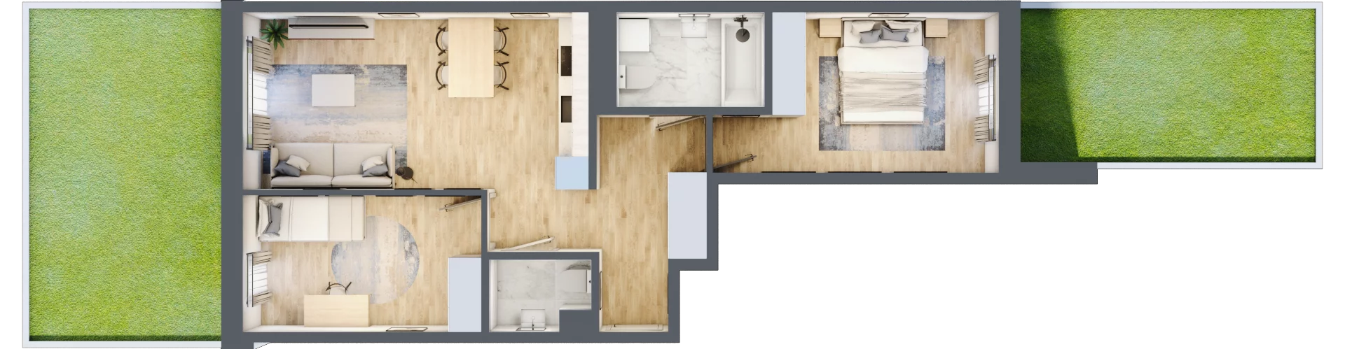 3 pokoje, mieszkanie 62,34 m², parter, oferta nr A-22, Miasteczko Julianów, Julianów, ul. Urbanistów