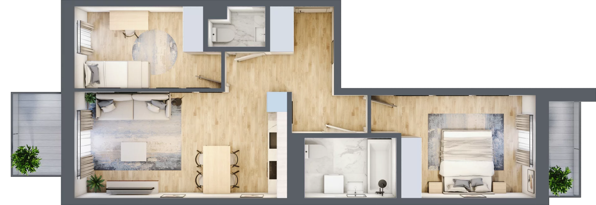 3 pokoje, mieszkanie 61,36 m², piętro 1, oferta nr A-26, Miasteczko Julianów, Julianów, ul. Urbanistów