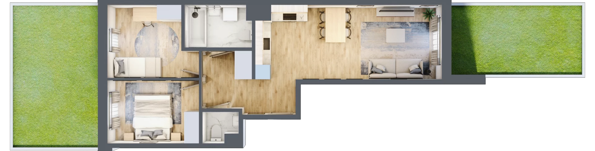 3 pokoje, mieszkanie 58,97 m², parter, oferta nr A-3, Miasteczko Julianów, Julianów, ul. Urbanistów