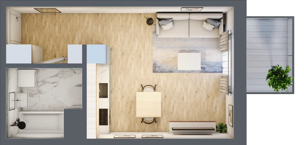 1 pokój, mieszkanie 29,41 m², piętro 3, oferta nr A-33, Miasteczko Julianów, Julianów, ul. Urbanistów