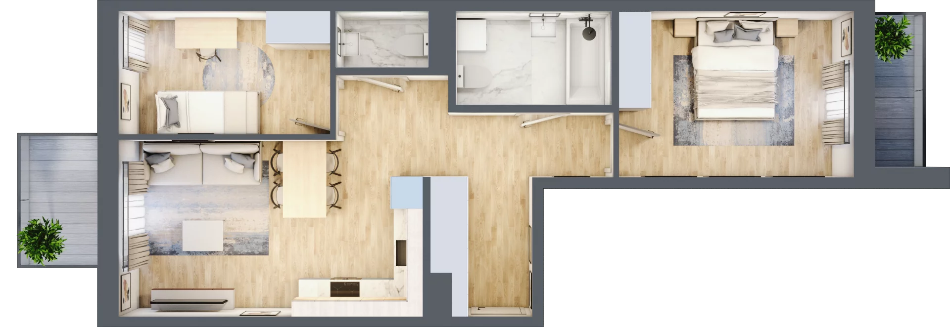 3 pokoje, mieszkanie 61,83 m², piętro 1, oferta nr A-38, Miasteczko Julianów, Julianów, ul. Urbanistów