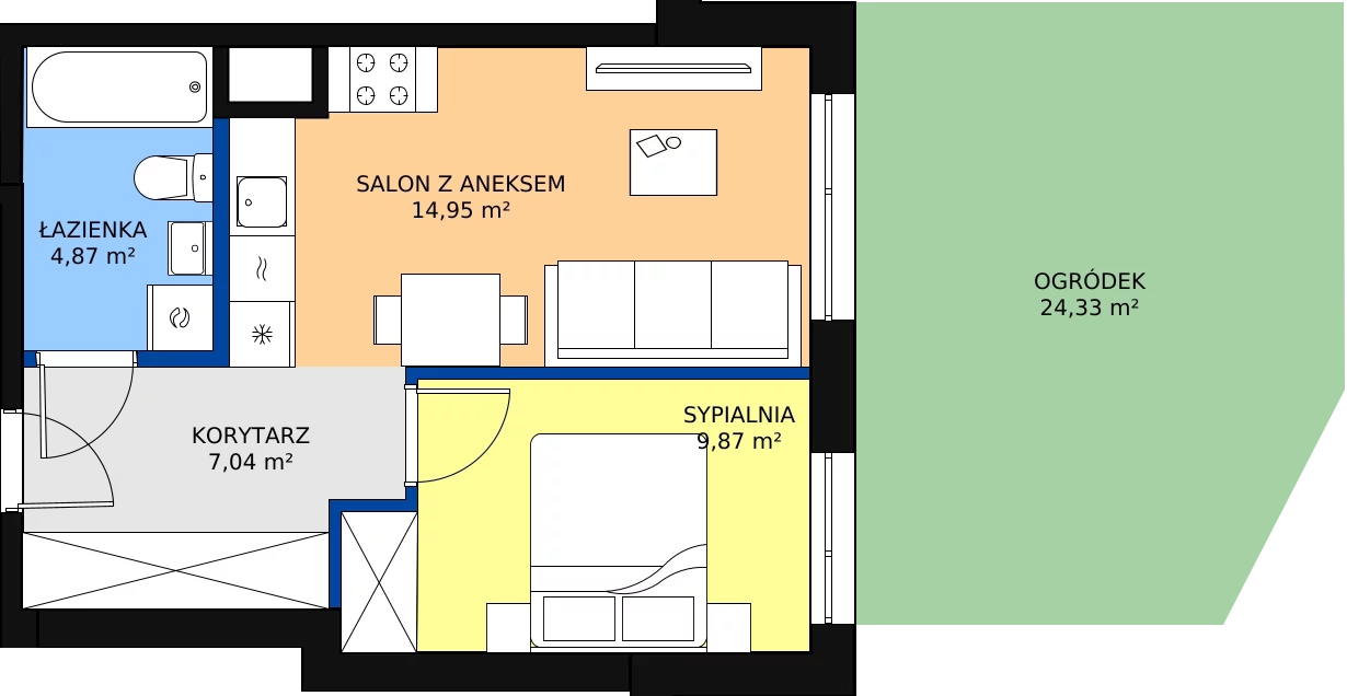 Zalety mieszkania 38.04 m², A-4