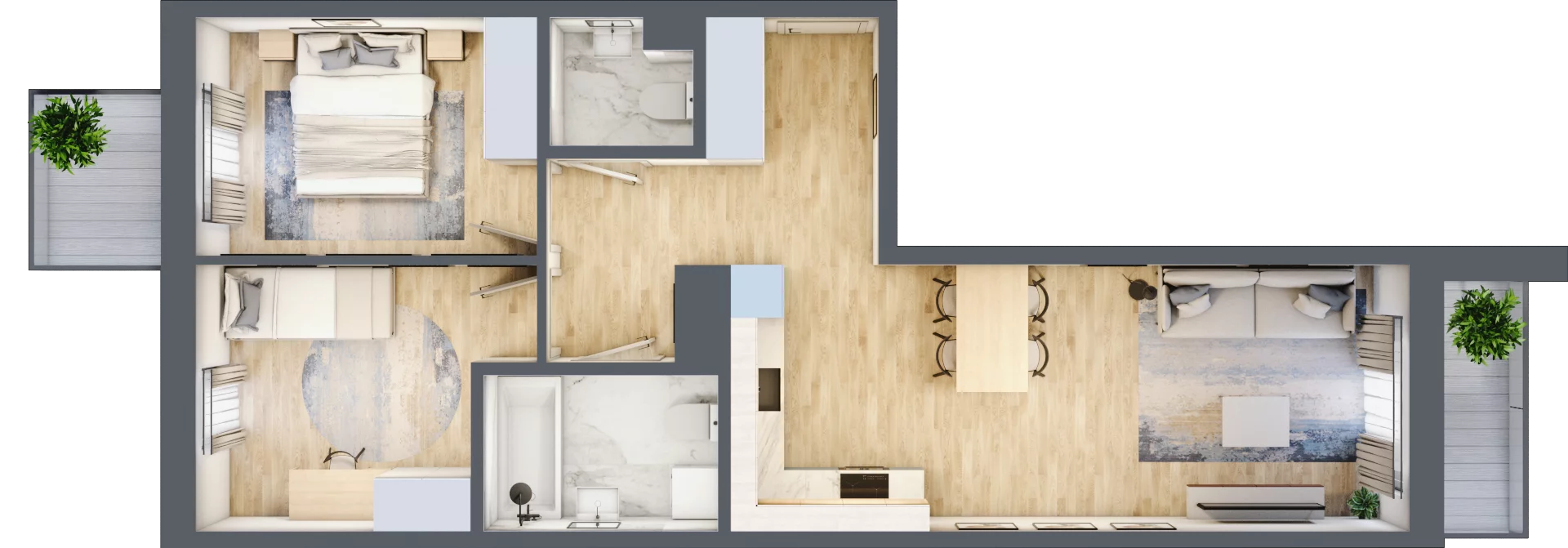 3 pokoje, mieszkanie 62,07 m², piętro 2, oferta nr A-45, Miasteczko Julianów, Julianów, ul. Urbanistów