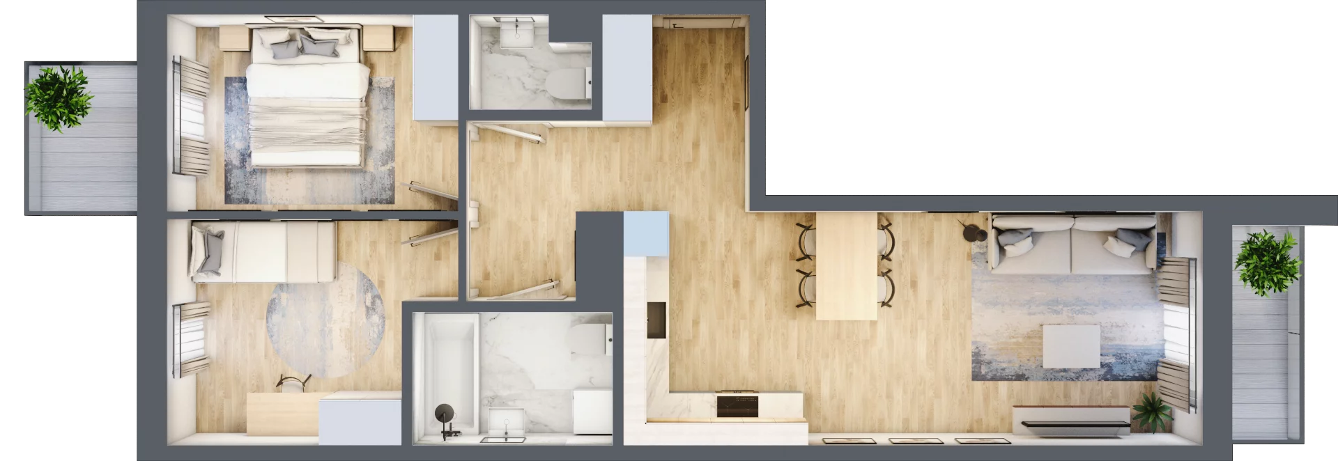 3 pokoje, mieszkanie 61,78 m², piętro 1, oferta nr A-56, Miasteczko Julianów, Julianów, ul. Urbanistów