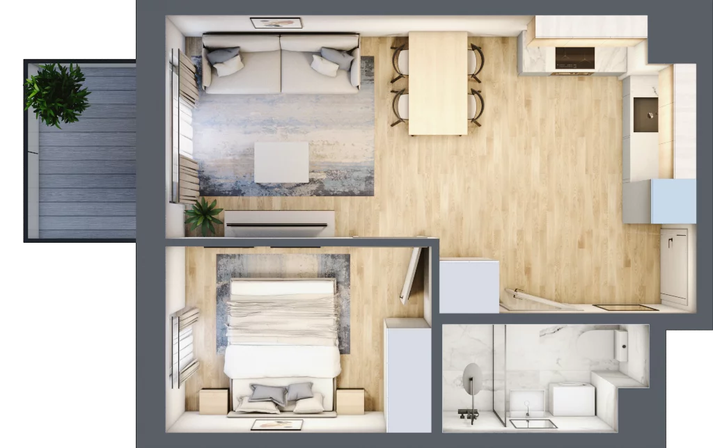 2 pokoje, mieszkanie 38,01 m², piętro 3, oferta nr B-114, Miasteczko Julianów, Julianów, ul. Urbanistów