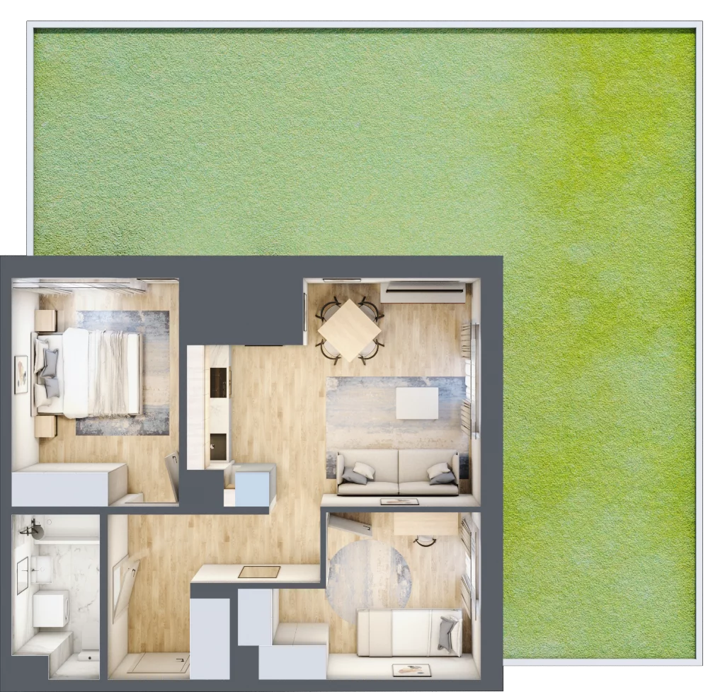 3 pokoje, mieszkanie 54,78 m², parter, oferta nr B-71, Miasteczko Julianów, Julianów, ul. Urbanistów