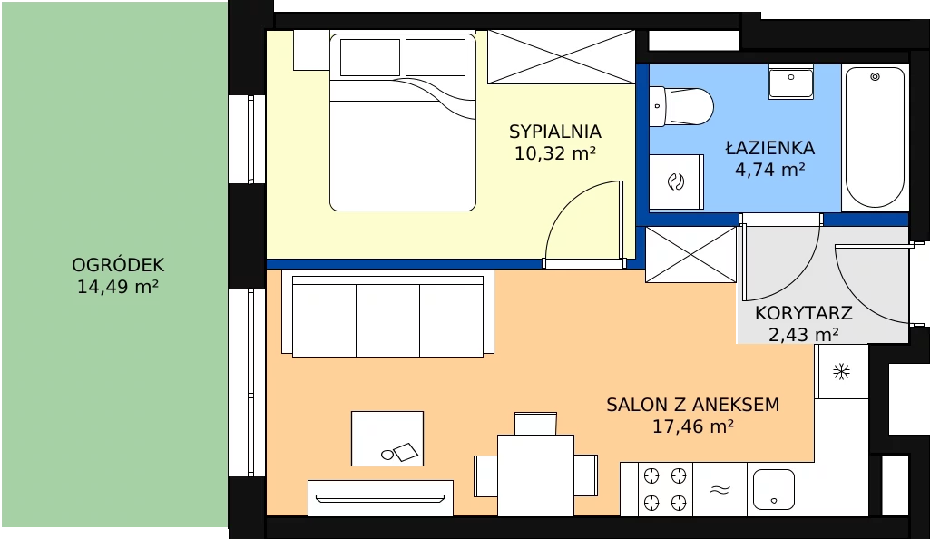 Zalety mieszkania 36.15 m², C-138