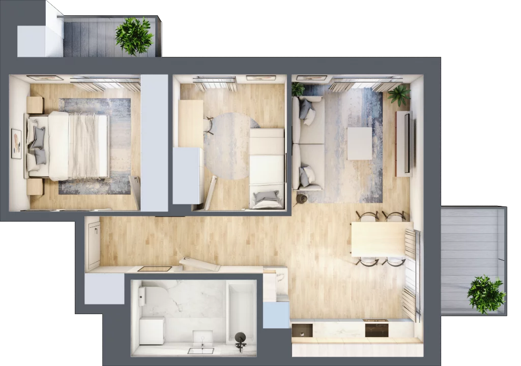 3 pokoje, mieszkanie 53,01 m², piętro 3, oferta nr C-179, Miasteczko Julianów, Julianów, ul. Urbanistów