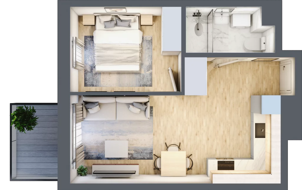 2 pokoje, mieszkanie 37,17 m², piętro 3, oferta nr C-186, Miasteczko Julianów, Julianów, ul. Urbanistów