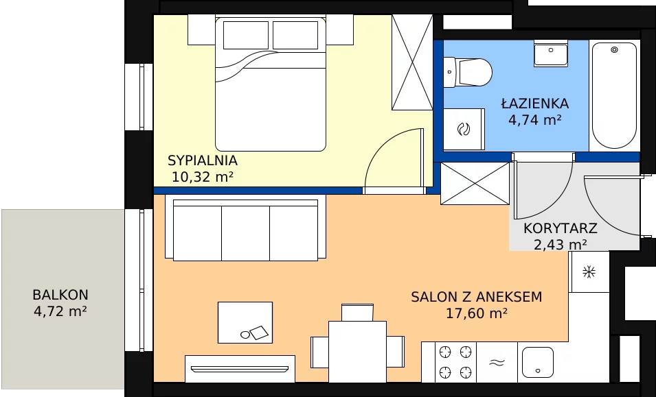 Zalety mieszkania 36.29 m², C-188