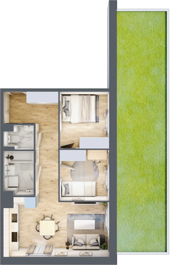 3 pokoje, mieszkanie 50,81 m², parter, oferta nr II/A77, Olchowy Park 2, Warszawa, Białołęka, Kobiałka, ul. Marii Callas 18