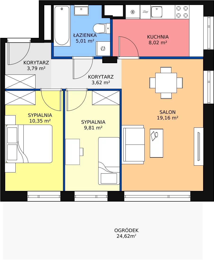Zalety mieszkania 62.27 m², II/A134