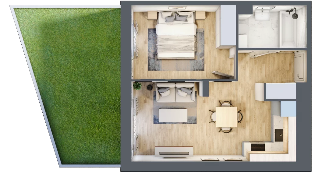 2 pokoje, mieszkanie 39,49 m², parter, oferta nr II/A79, Olchowy Park 2, Warszawa, Białołęka, Kobiałka, ul. Marii Callas 18