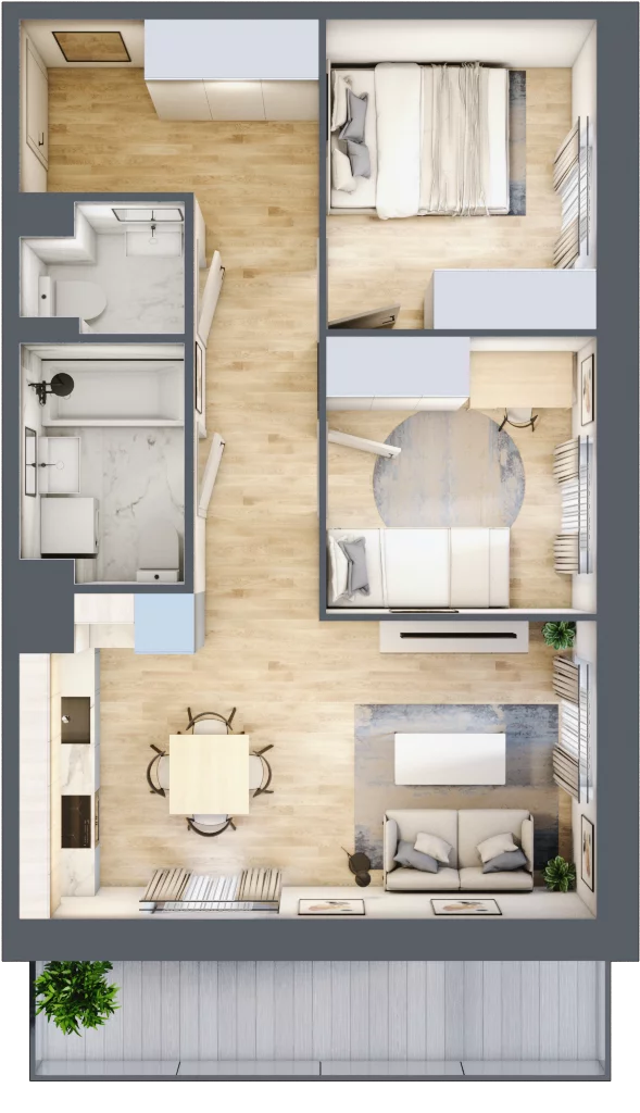 3 pokoje, mieszkanie 50,81 m², piętro 1, oferta nr II/A82, Olchowy Park 2, Warszawa, Białołęka, Kobiałka, ul. Marii Callas 18