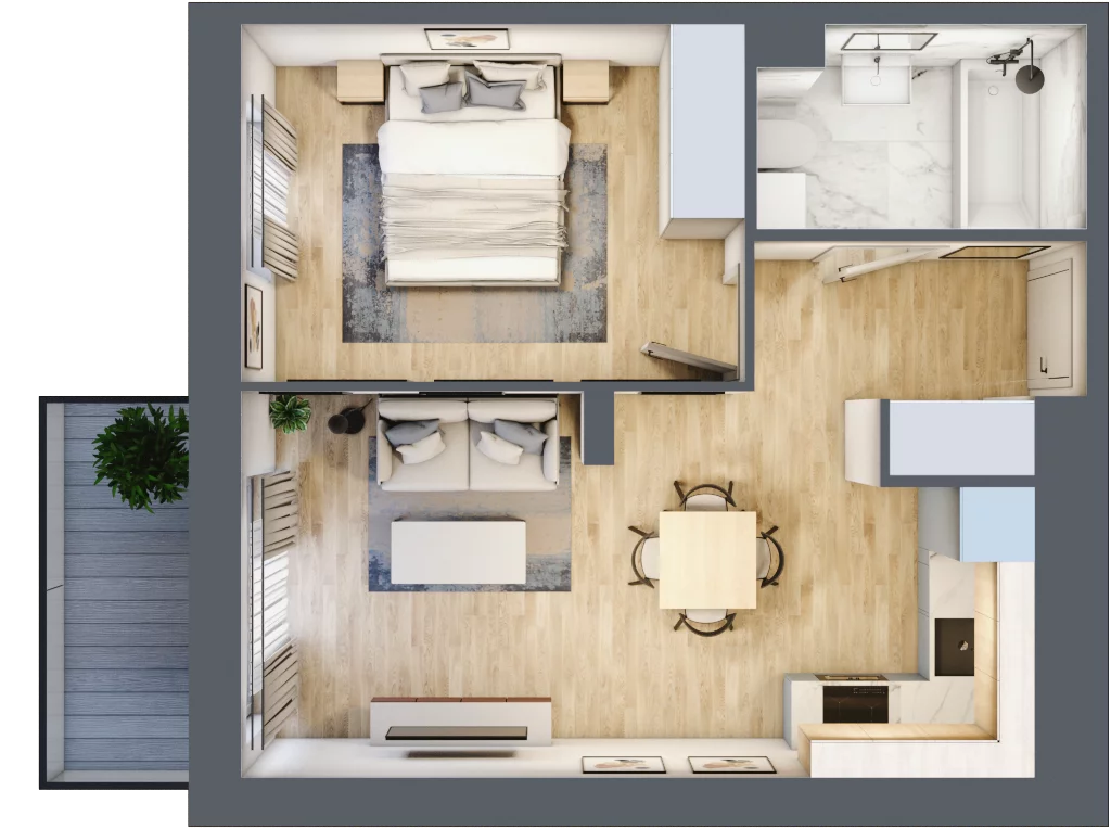 2 pokoje, mieszkanie 39,49 m², piętro 2, oferta nr II/A89, Olchowy Park 2, Warszawa, Białołęka, Kobiałka, ul. Marii Callas 18
