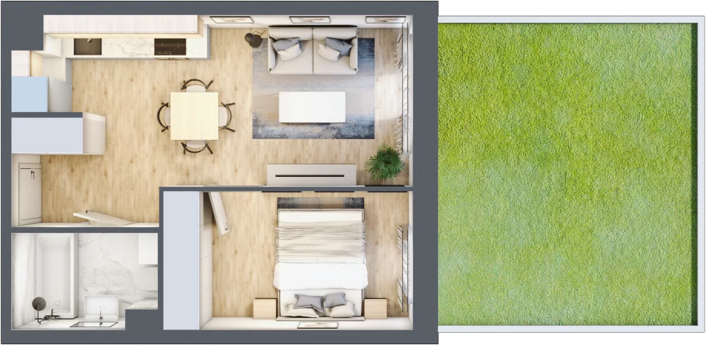 2 pokoje, mieszkanie 35,05 m², parter, oferta nr II/A131, Olchowy Park 2, Warszawa, Białołęka, Kobiałka, ul. Marii Callas 18