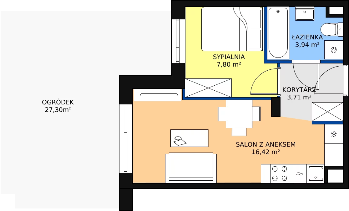 Zalety mieszkania 32.73 m², II/A137