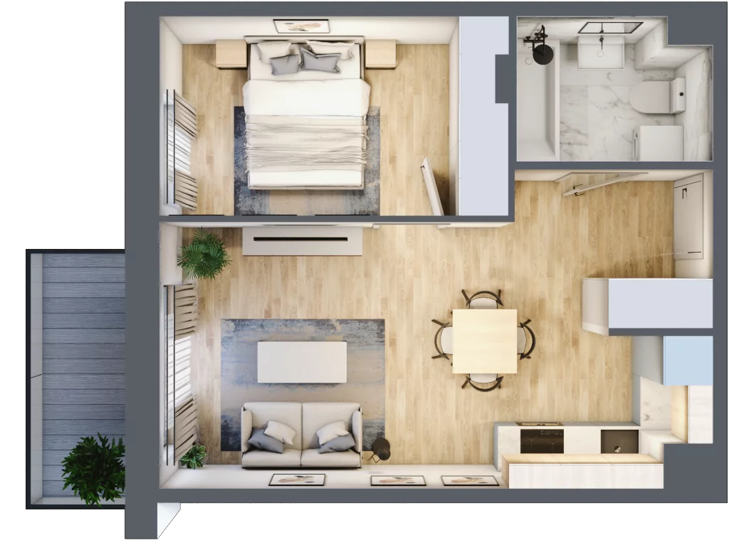 2 pokoje, mieszkanie 37,76 m², piętro 2, oferta nr II/A156, Olchowy Park 2, Warszawa, Białołęka, Kobiałka, ul. Marii Callas 18