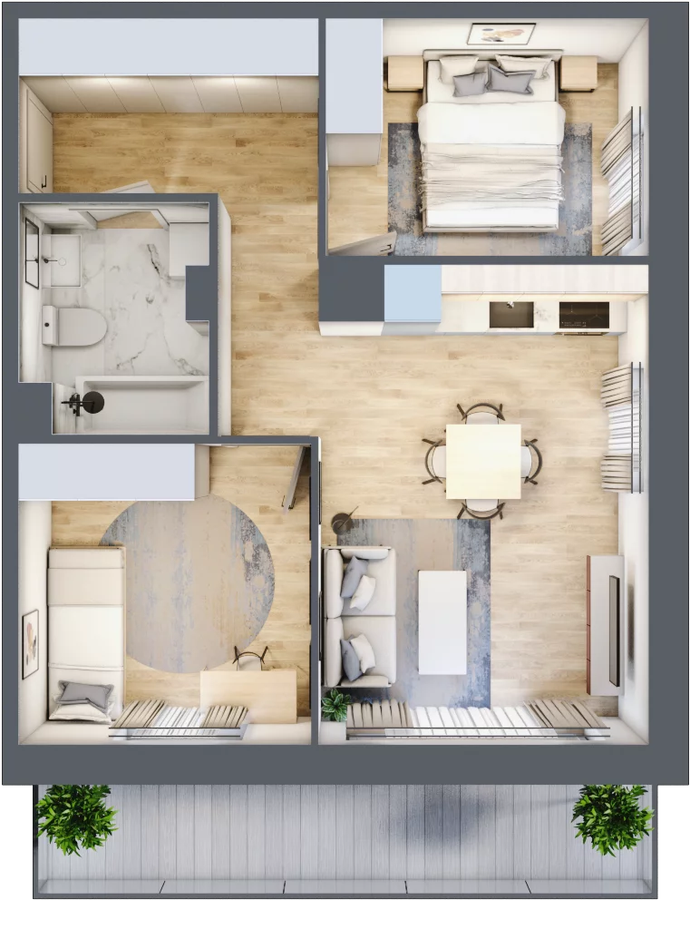 3 pokoje, mieszkanie 49,81 m², piętro 1, oferta nr II/B12, Olchowy Park 2, Warszawa, Białołęka, Kobiałka, ul. Marii Callas 18