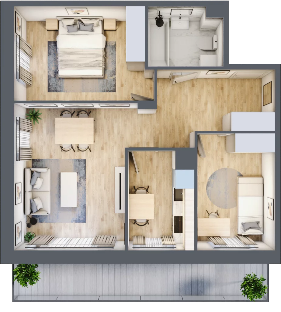 3 pokoje, mieszkanie 59,29 m², piętro 1, oferta nr II/B13, Olchowy Park 2, Warszawa, Białołęka, Kobiałka, ul. Marii Callas 18