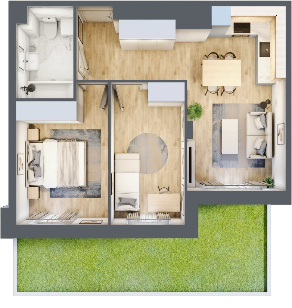 3 pokoje, mieszkanie 52,56 m², parter, oferta nr II/B39, Olchowy Park 2, Warszawa, Białołęka, Kobiałka, ul. Marii Callas 18