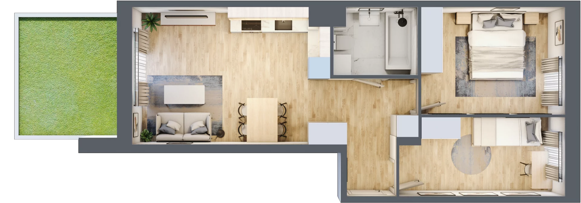 3 pokoje, mieszkanie 54,00 m², parter, oferta nr II/B40, Olchowy Park 2, Warszawa, Białołęka, Kobiałka, ul. Marii Callas 18
