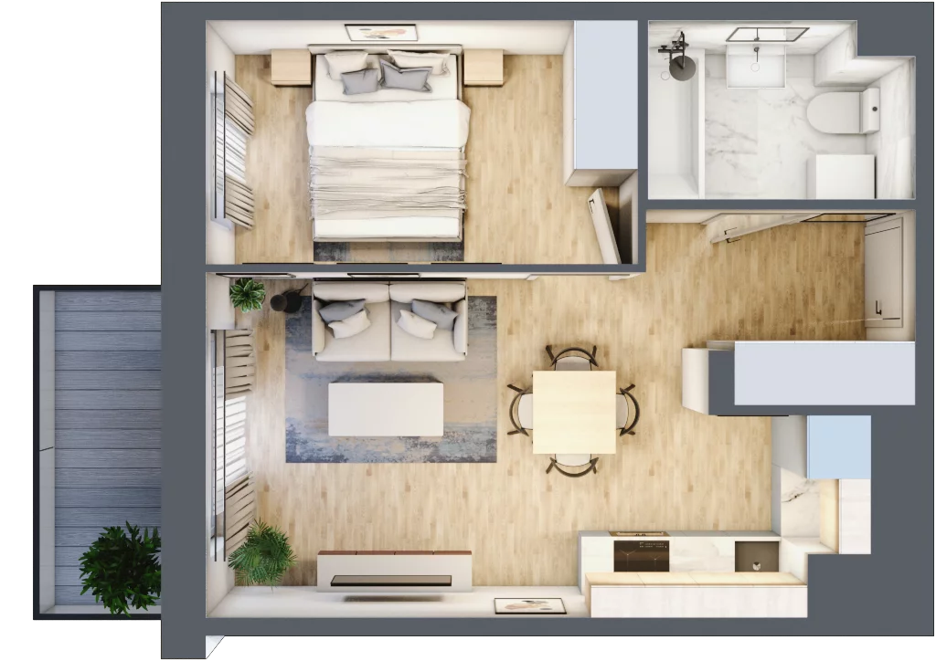 2 pokoje, mieszkanie 36,07 m², piętro 1, oferta nr II/B66, Olchowy Park 2, Warszawa, Białołęka, Kobiałka, ul. Marii Callas 18