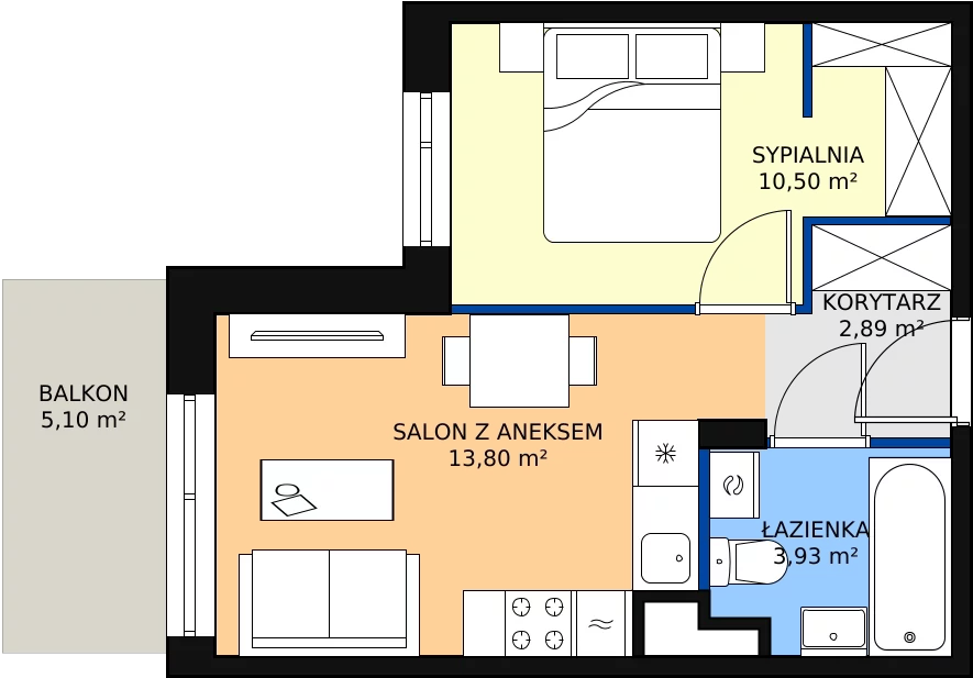 Zalety mieszkania 31.89 m², II/B67