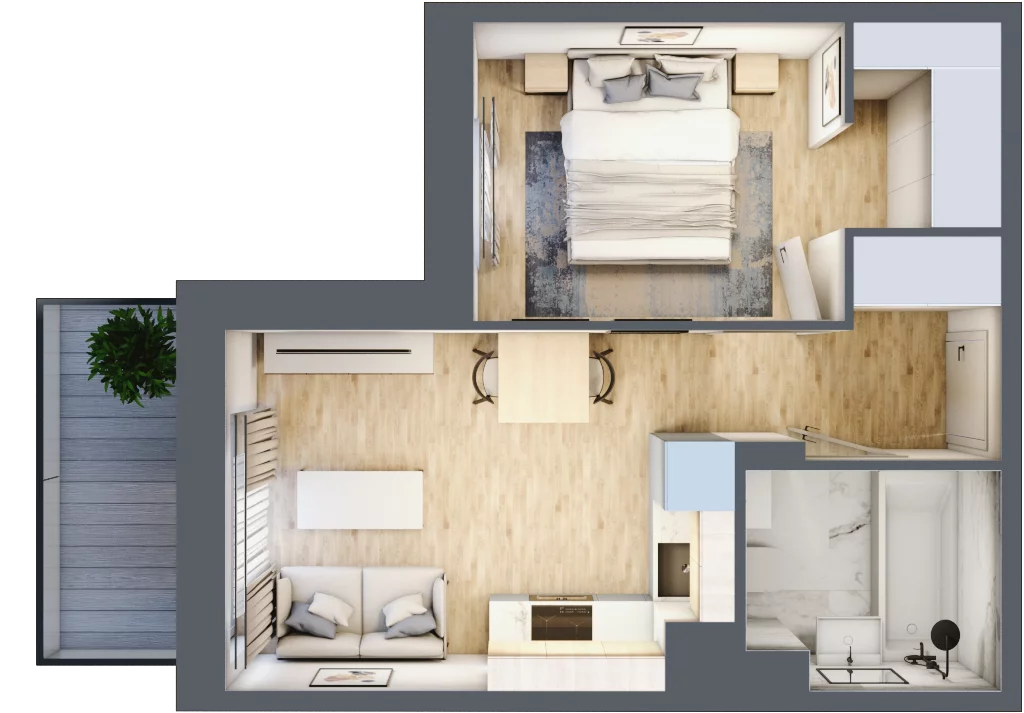 2 pokoje, mieszkanie 31,89 m², piętro 1, oferta nr II/B67, Olchowy Park 2, Warszawa, Białołęka, Kobiałka, ul. Marii Callas 18