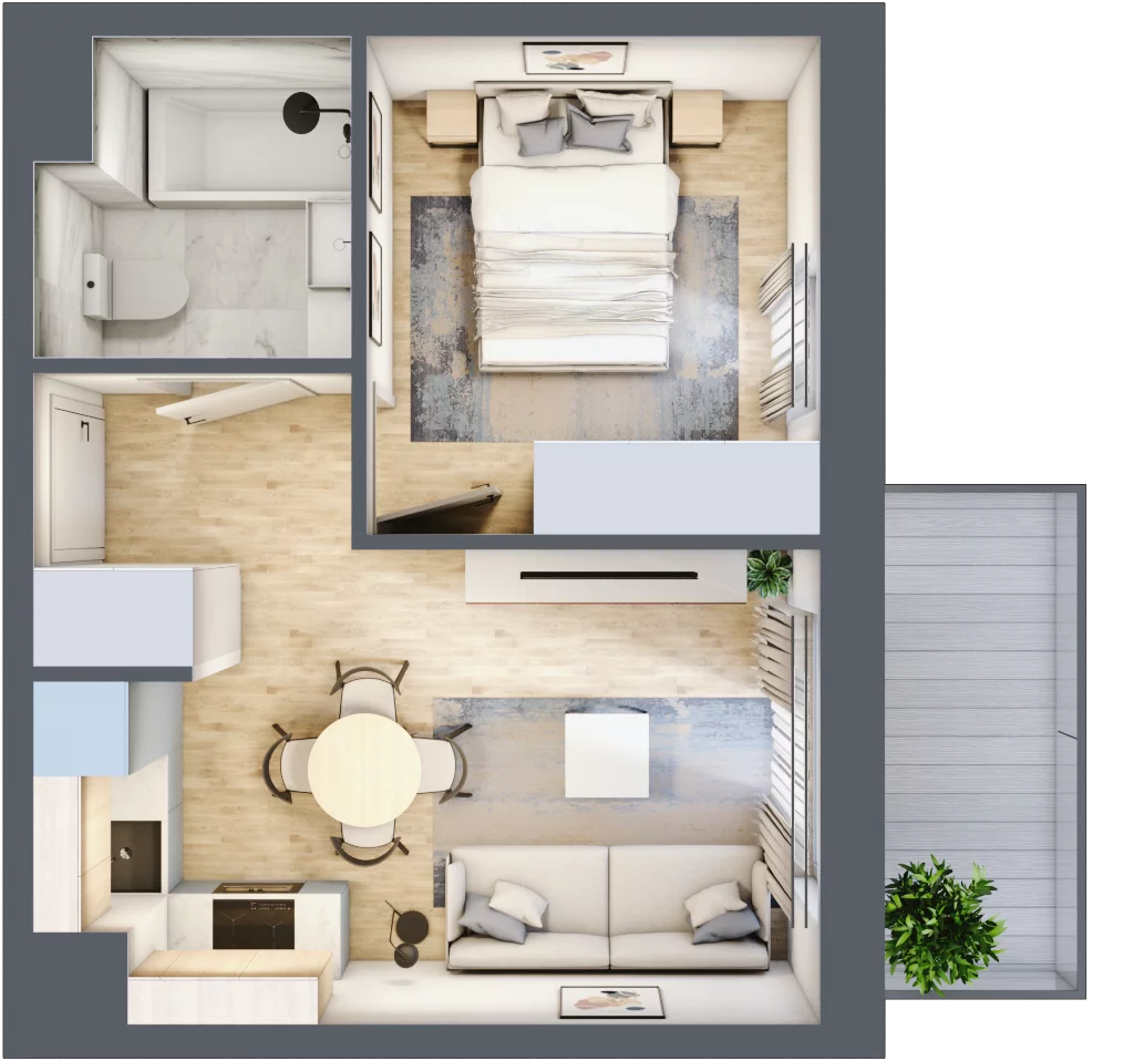 2 pokoje, mieszkanie 30,61 m², piętro 5, oferta nr VI/54, Neo Nova Ochota 6, Warszawa, Włochy, Raków, ul. Opackiego