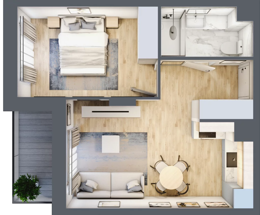 2 pokoje, mieszkanie 39,14 m², piętro 5, oferta nr VI/57, Neo Nova Ochota 6, Warszawa, Włochy, Raków, ul. Opackiego